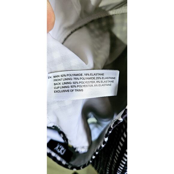 CCX Womens 14 One Piece Bathing Suit Black Gingham Plaid Lattice Cutout Swimsuit - Picture 7 of 7